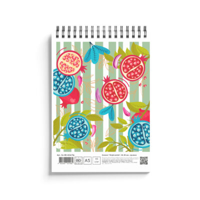 Notebook "Bright palette" on spring A5 (144*210 mm), 80 sheets (4 designs)