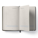 Annual undated diary, format A5* (130*202+/- 2 mm) with stamping on leather