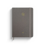 Annual undated diary "Elegant" format A5 (137*200 mm) with leather and stamping: black, gray, brown